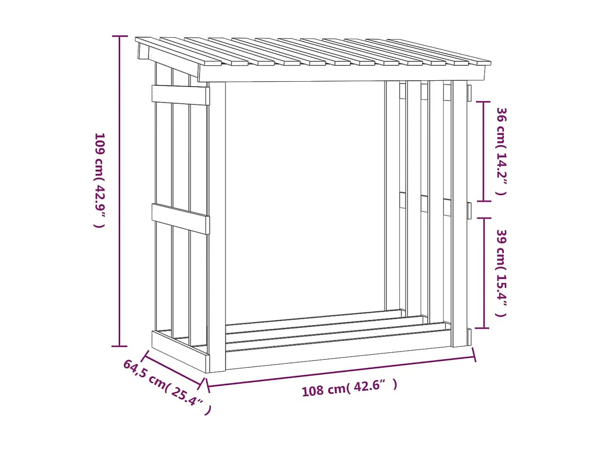 Giarre  Haardhoutrek 108x64,5x109 cm massief grenenhout