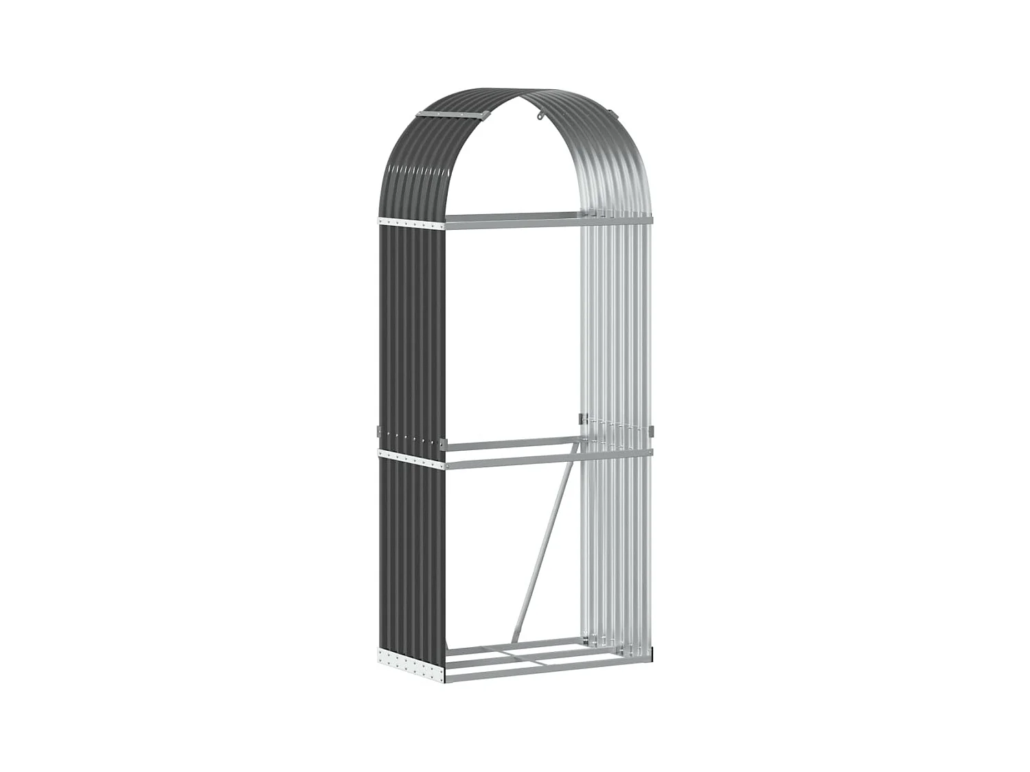 Jilles  Porte-bûches anthracite 80x45x190 cm acier galvanisé