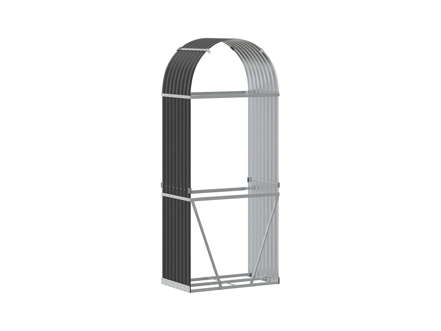 Jilles  Porte-bûches anthracite 80x45x190 cm acier galvanisé