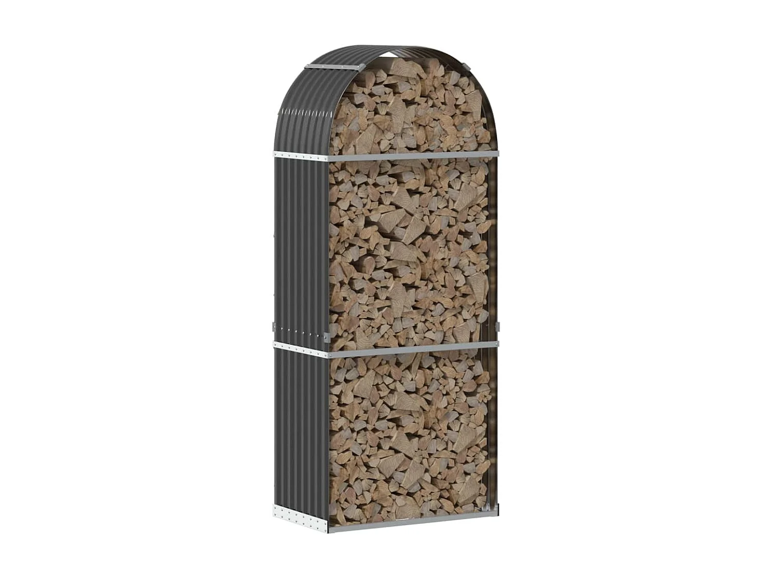 Jilles  Porte-bûches anthracite 80x45x190 cm acier galvanisé