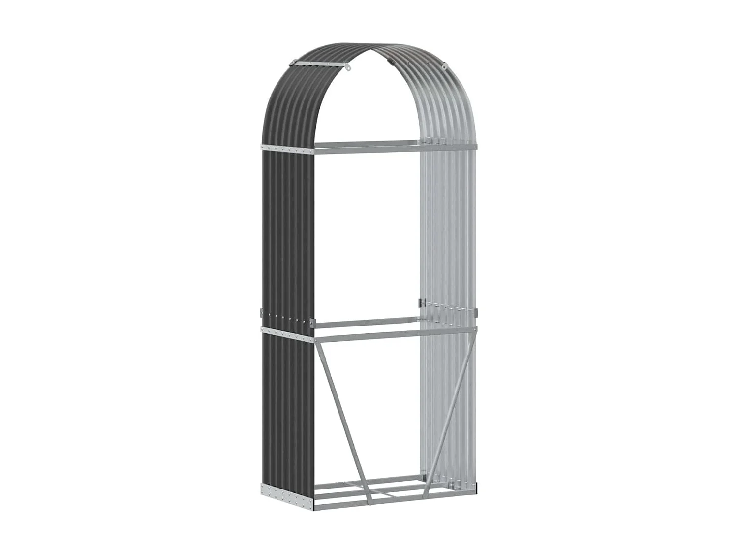 Jilles  Porte-bûches anthracite 80x45x190 cm acier galvanisé