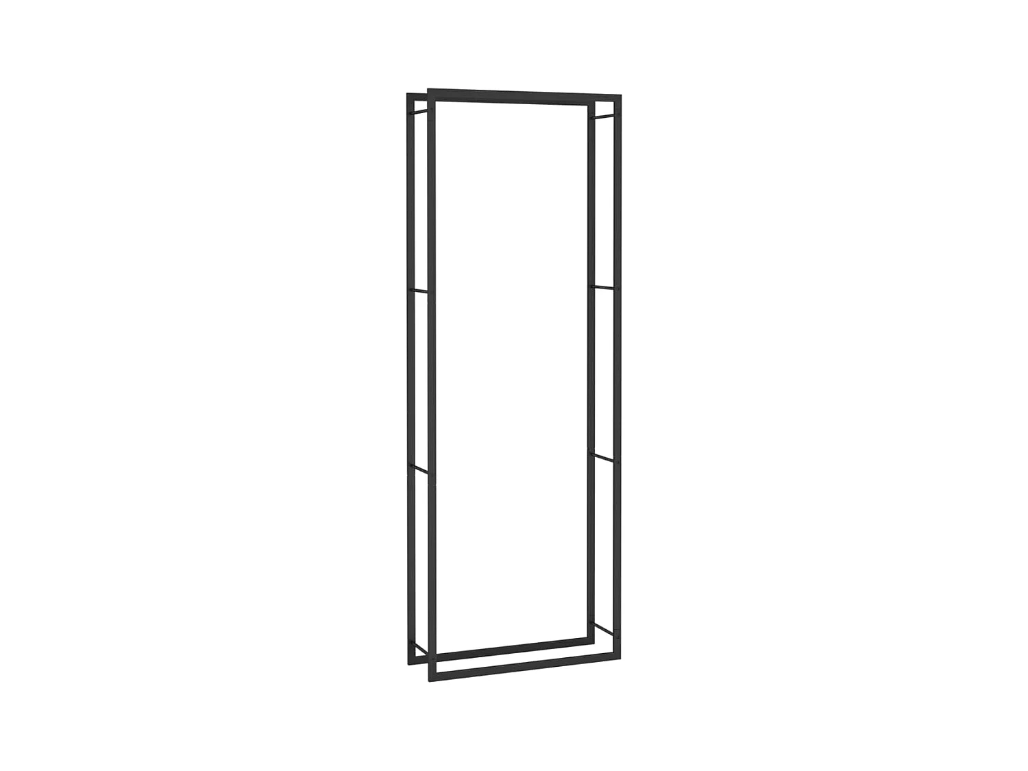 Nichelino  Étagère à bois de chauffage Noir mat 80 x 28 x 222 cm Acier