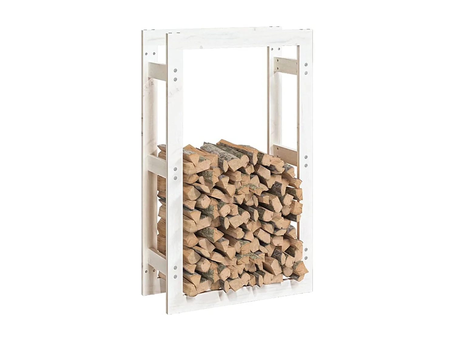 Riemst  Support pour bois de chauffage Blanc 60x25x100 cm Bois de pin