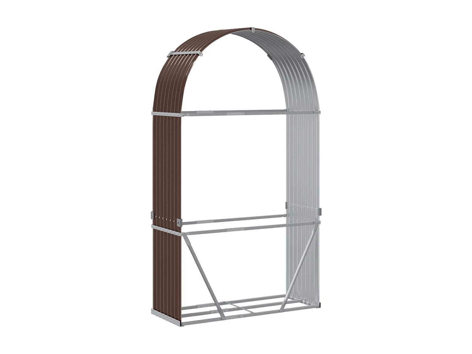 Jilles  Kaminholzunterstand Braun 120x45x210 cm Verzinkter Stahl