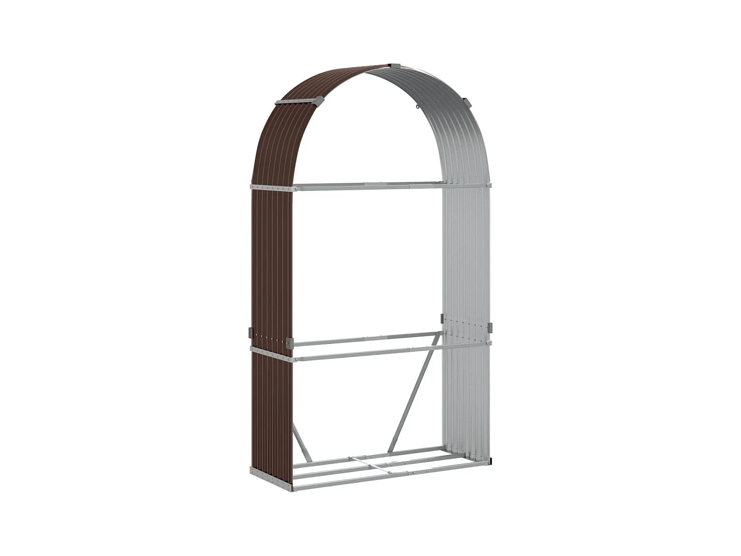 Jilles  Haardhoutopslag 120x45x210 cm gegalvaniseerd staal bruin