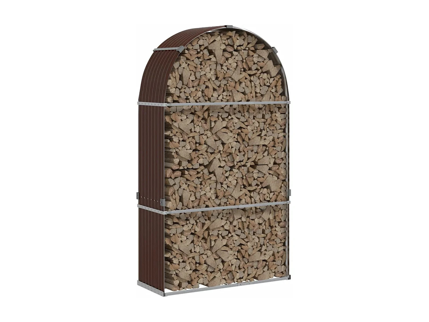 Jilles  Porte-bûches marron 120x45x210 cm acier galvanisé