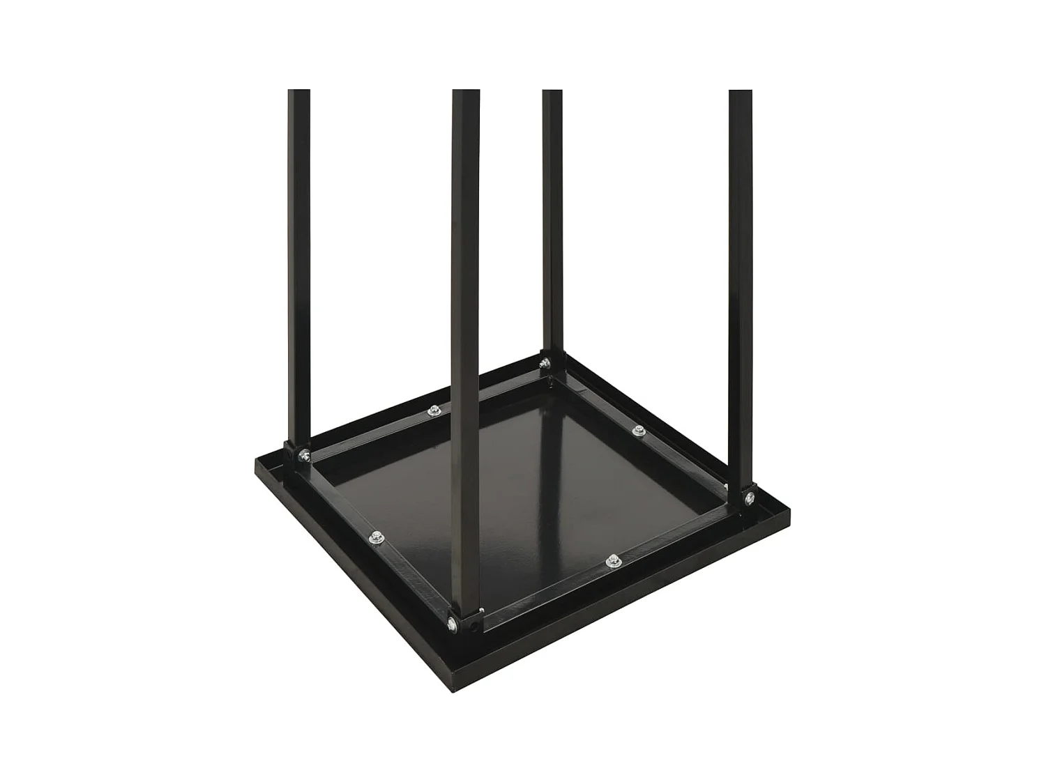 Ivanka  Brennholzregal mit Boden Schwarz 37 x 37 x 113 cm Stahl