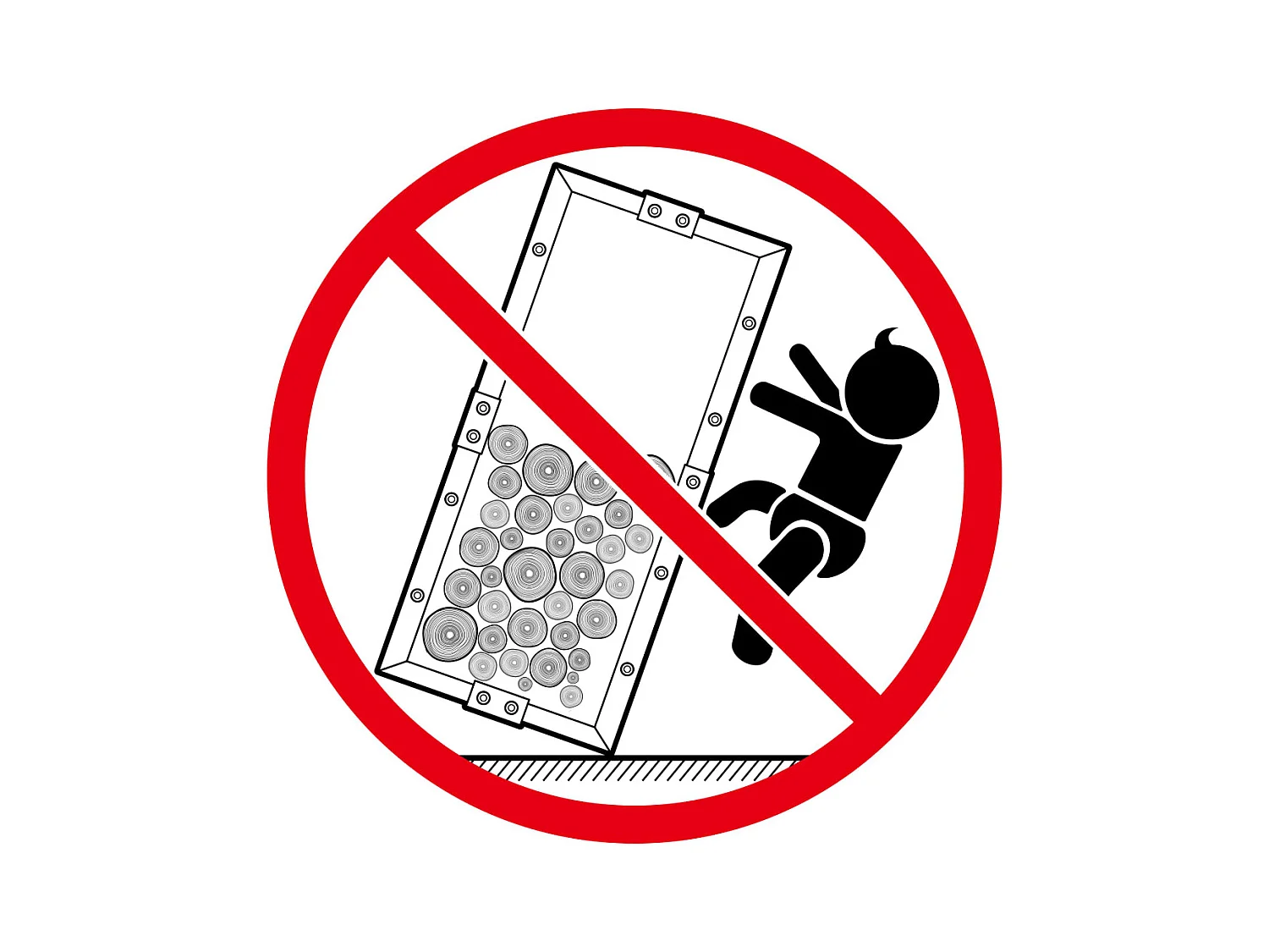 Ivanka  Brennholzregal mit Boden Schwarz 37 x 37 x 113 cm Stahl