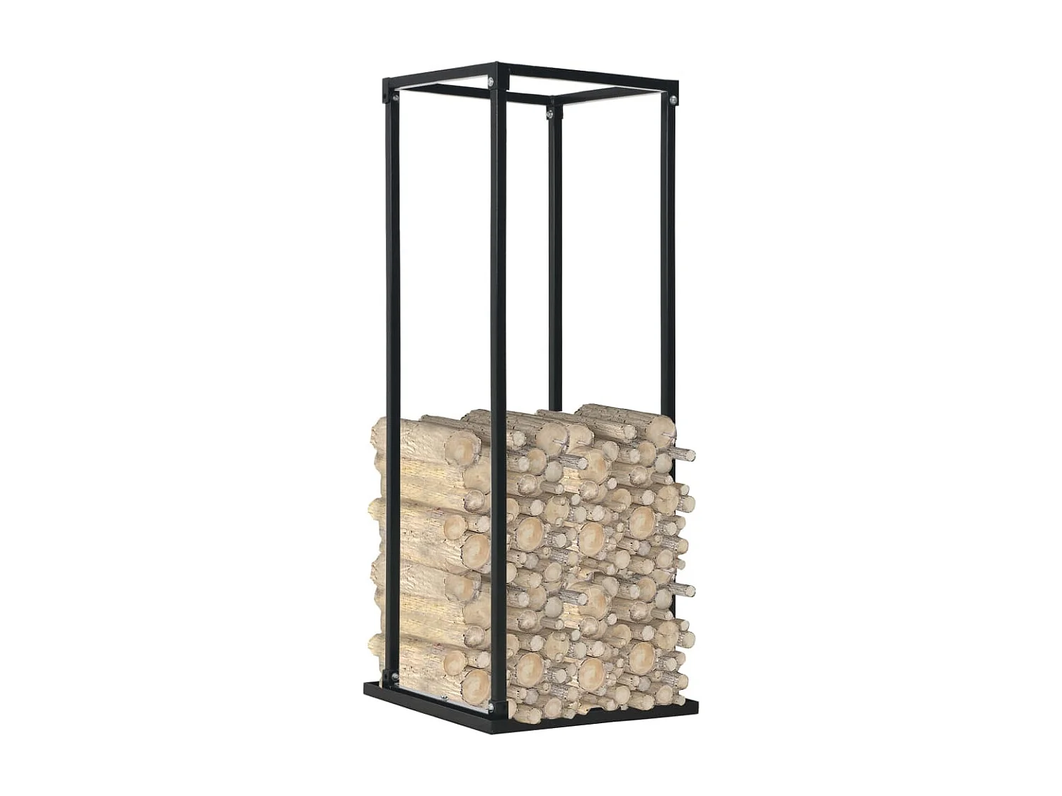 Ivanka  Rastrelliera per Legna da Ardere Base Nera 37x37x113cm Acciaio