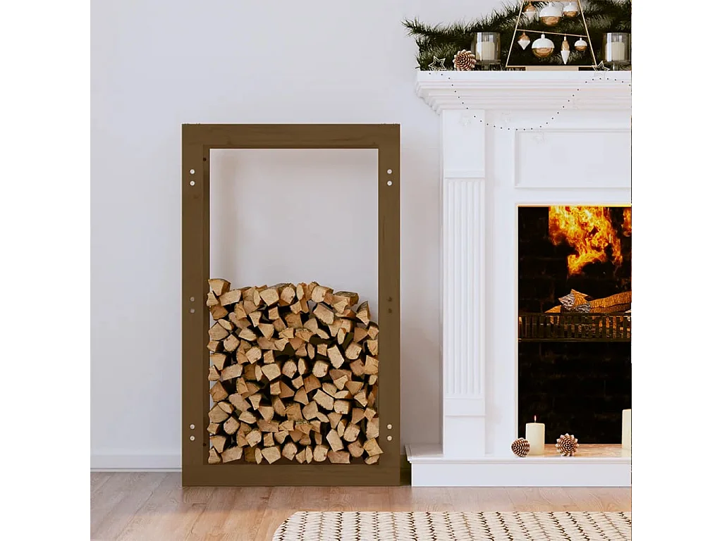 Riemst  Support de bois de chauffage Marron miel 60x25x100 cm Bois pin