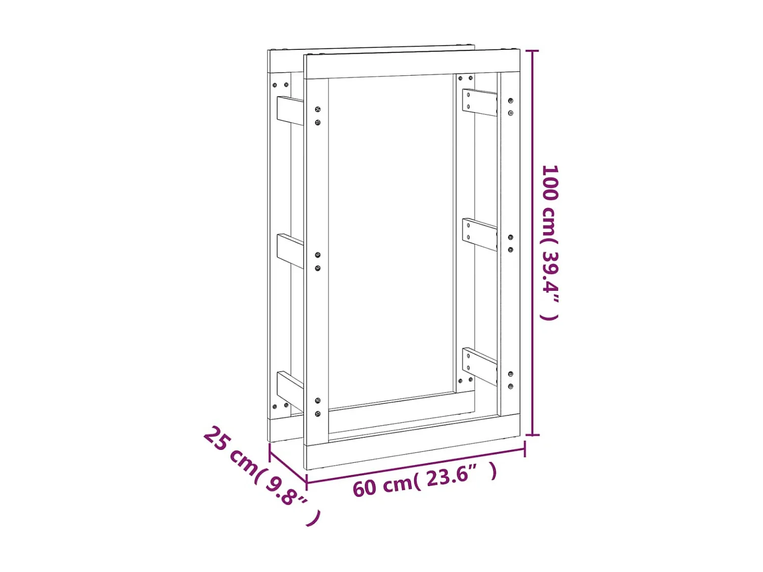 Riemst  Support de bois de chauffage Marron miel 60x25x100 cm Bois pin