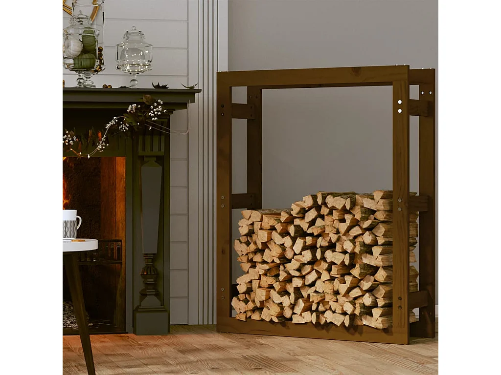 Riemst  Support de bois de chauffage Marron miel 80x25x100cm Pin massif