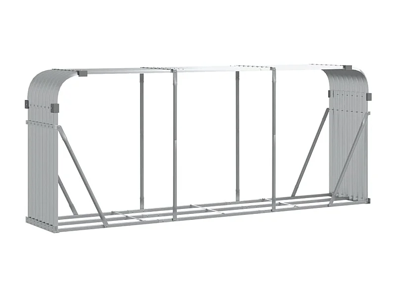 Jilles  Kaminholzunterstand Silbern 234x45x100 cm Verzinkter Stahl