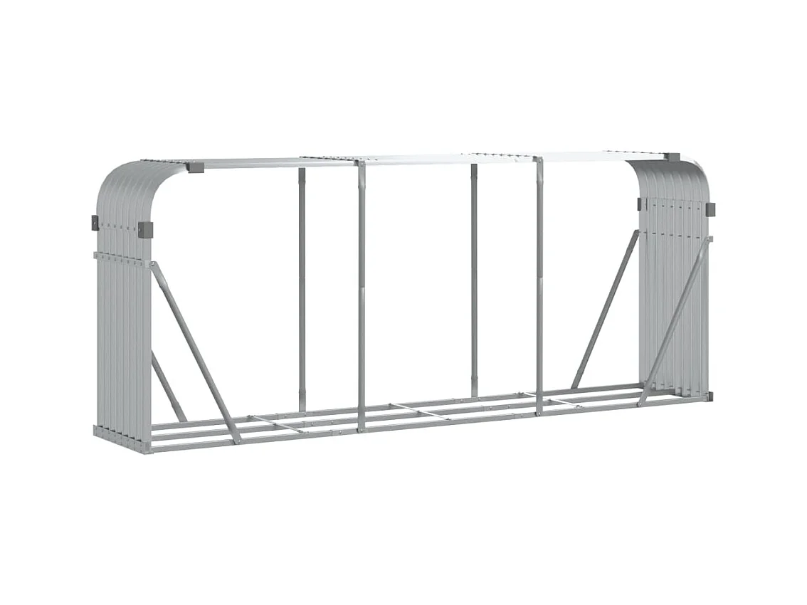 Jilles  Porte-bûches argenté 234x45x100 cm acier galvanisé