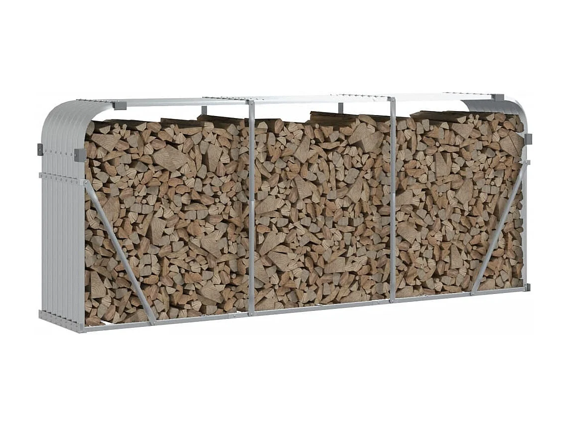 Jilles  Porte-bûches argenté 234x45x100 cm acier galvanisé