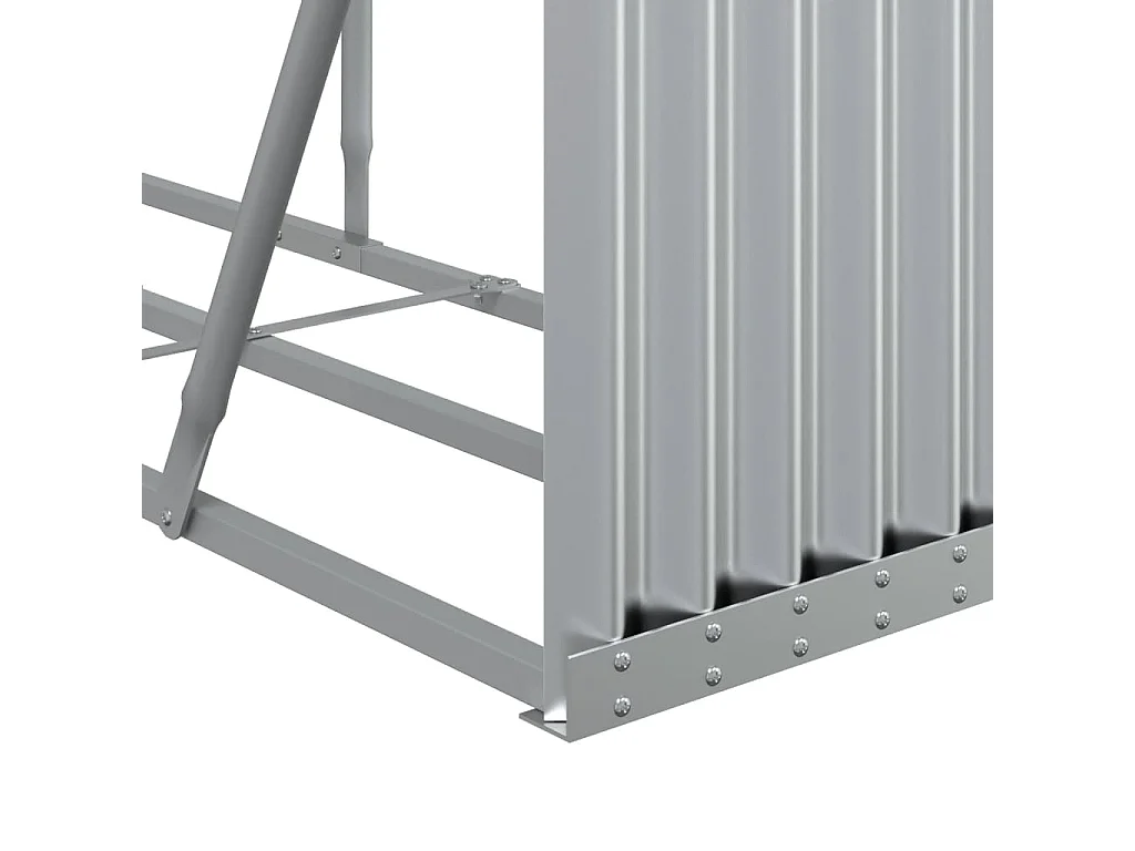 Jilles  Porte-bûches argenté 234x45x100 cm acier galvanisé