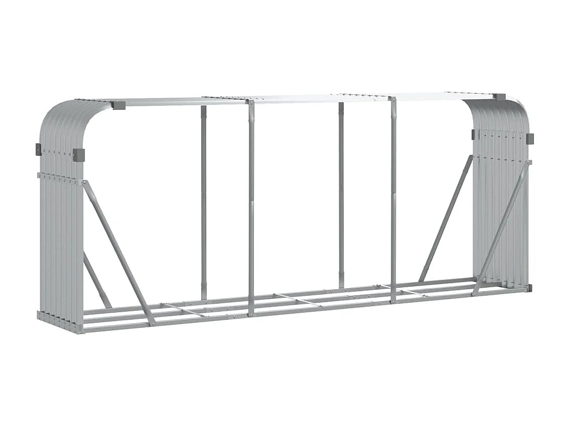 Jilles  Kaminholzunterstand Silbern 234x45x100 cm Verzinkter Stahl