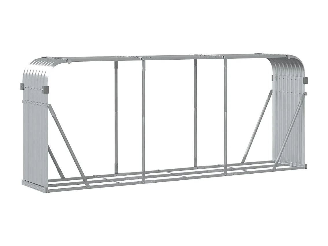 Jilles  Kaminholzunterstand Silbern 234x45x100 cm Verzinkter Stahl