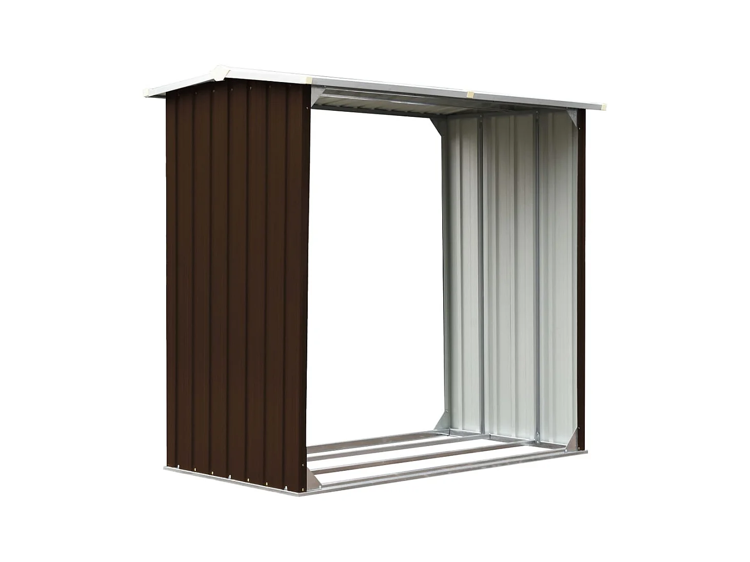 Fedde  Abri de stockage de bois Acier galvanisé 172x91x154 cm Marron