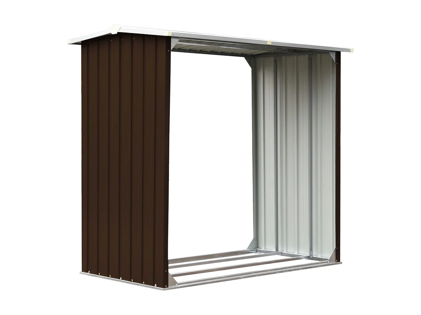 Fedde  Abri de stockage de bois Acier galvanisé 172x91x154 cm Marron