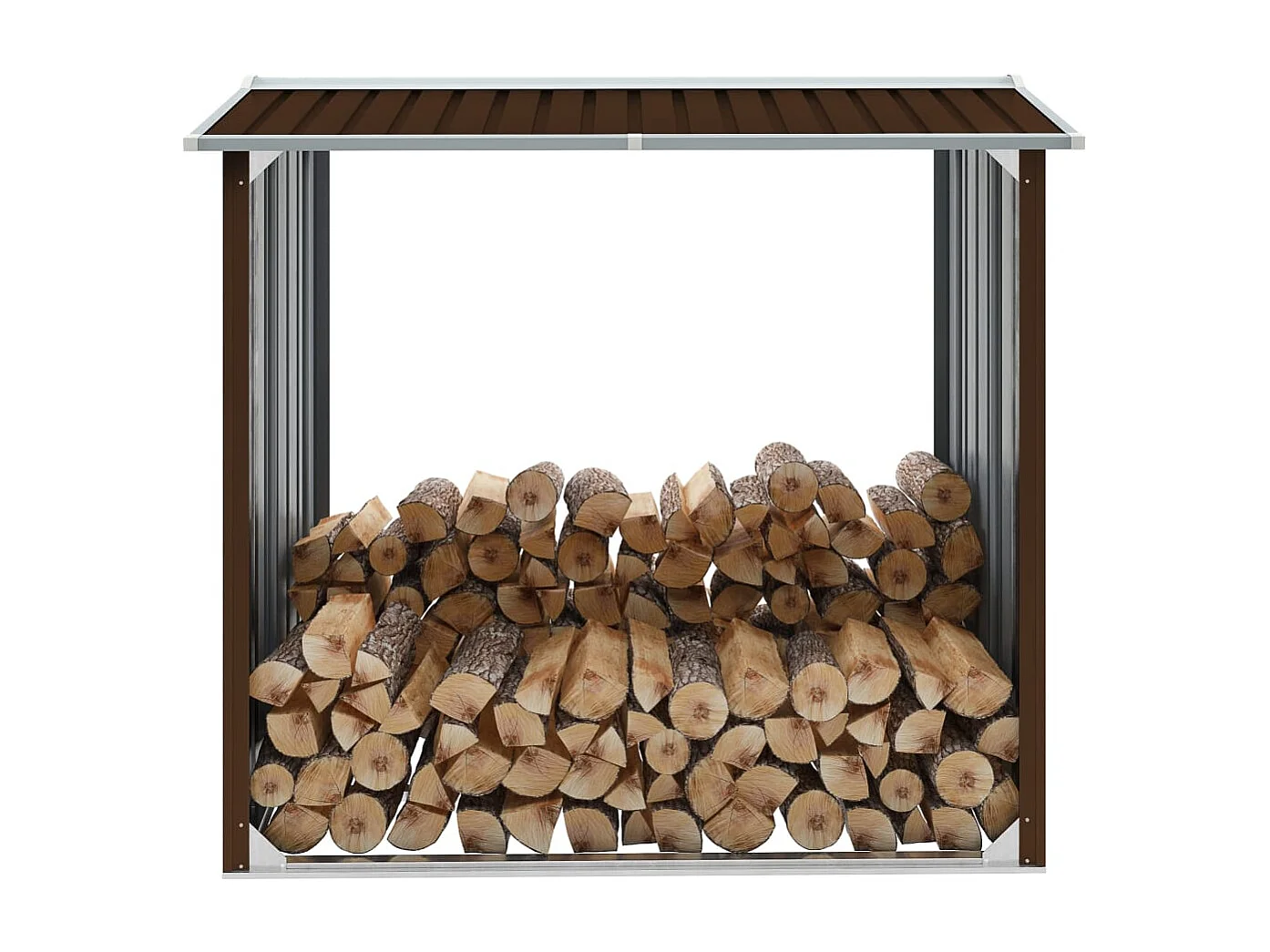 Fedde  Abri de stockage de bois Acier galvanisé 172x91x154 cm Marron