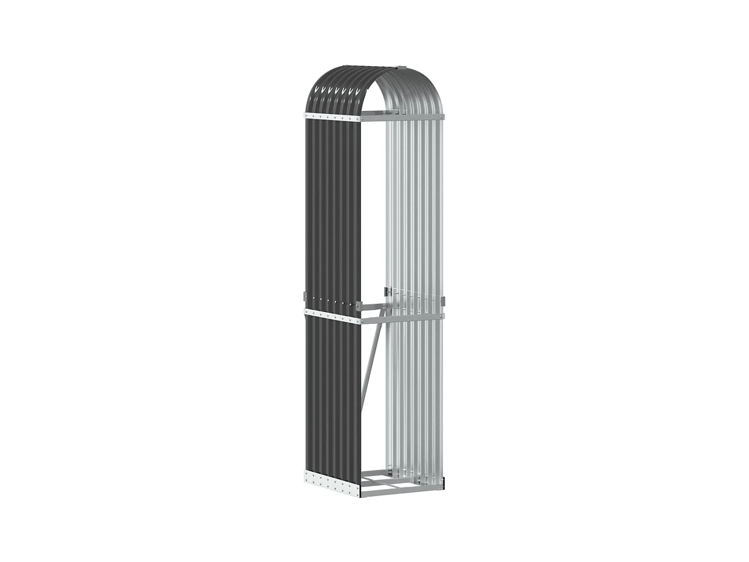 Jilles  Porte-bûches anthracite 40x45x170 cm acier galvanisé