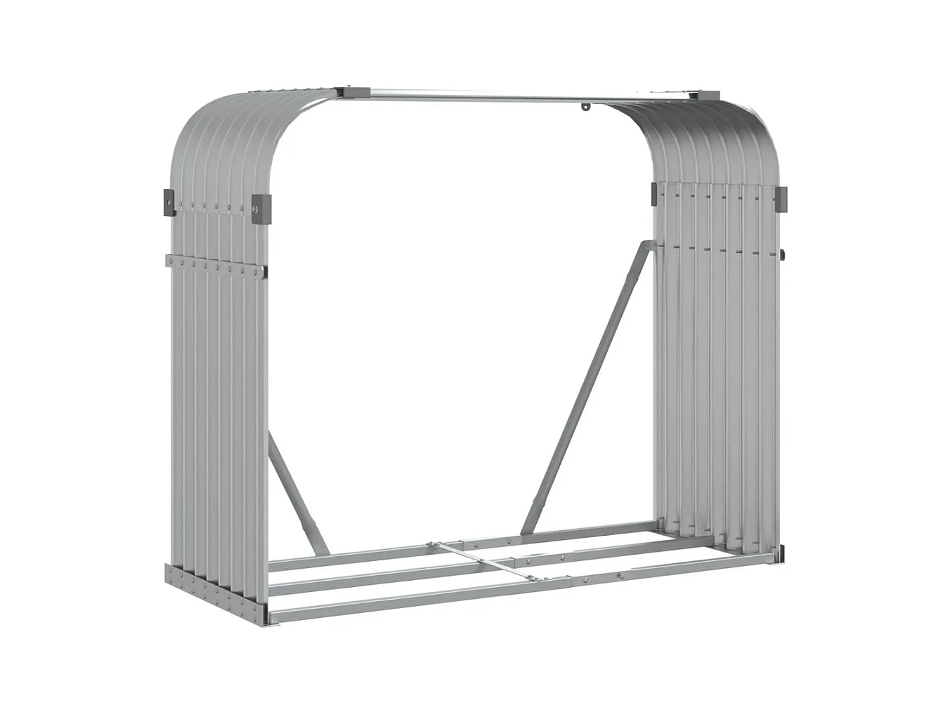 Jilles  Porte-bûches argenté 120x45x100 cm acier galvanisé