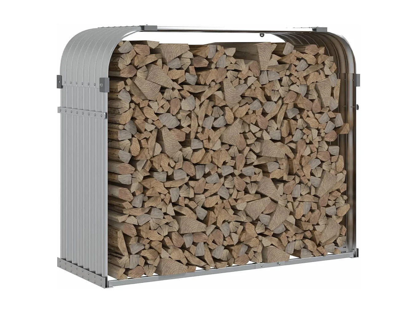 Jilles  Porte-bûches argenté 120x45x100 cm acier galvanisé