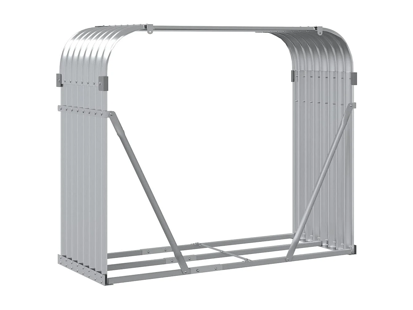 Jilles  Porte-bûches argenté 120x45x100 cm acier galvanisé