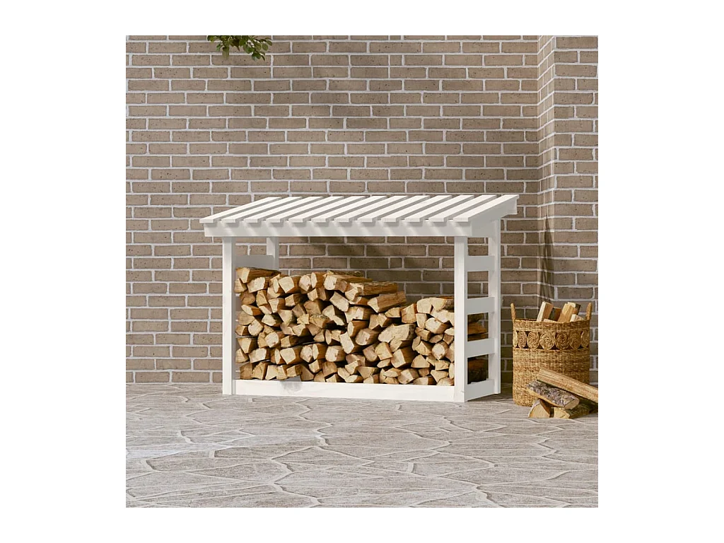 Xarlen  Support pour bois de chauffage Blanc 108x64,5x78 cm Bois de pin