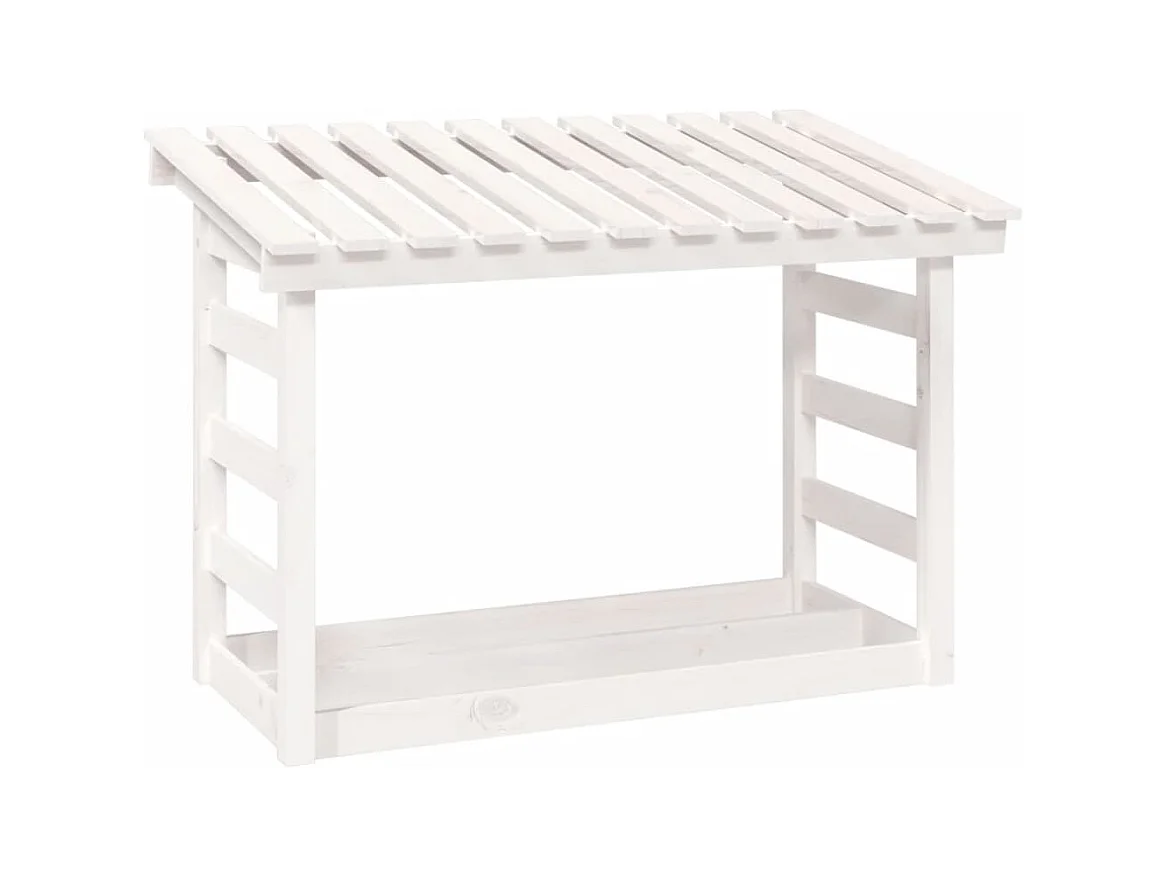 Xarlen  Support pour bois de chauffage Blanc 108x64,5x78 cm Bois de pin