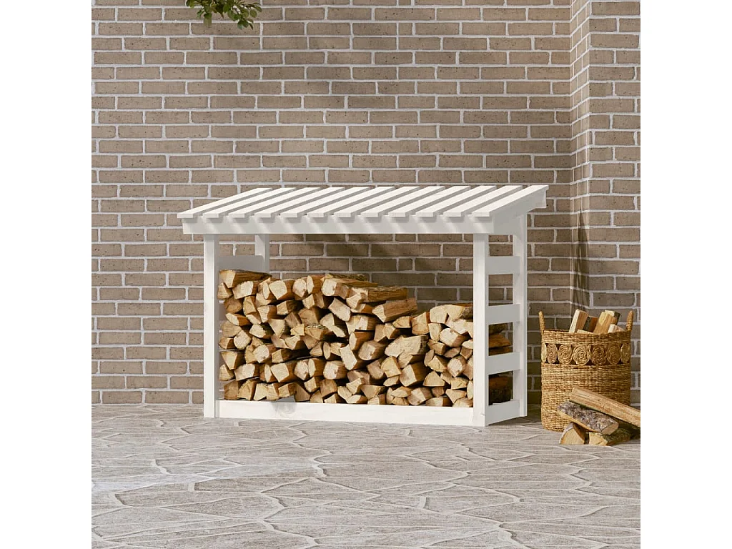 Xarlen  Portalegna Bianco 108x64,5x78 cm in Legno Massello di Pino