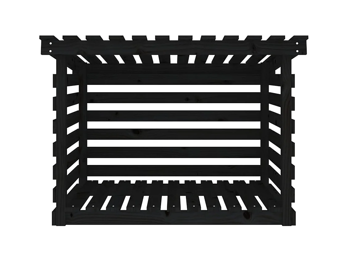 Jaredon  Kaminholzregal Schwarz 108x73x79 cm Massivholz Kiefer