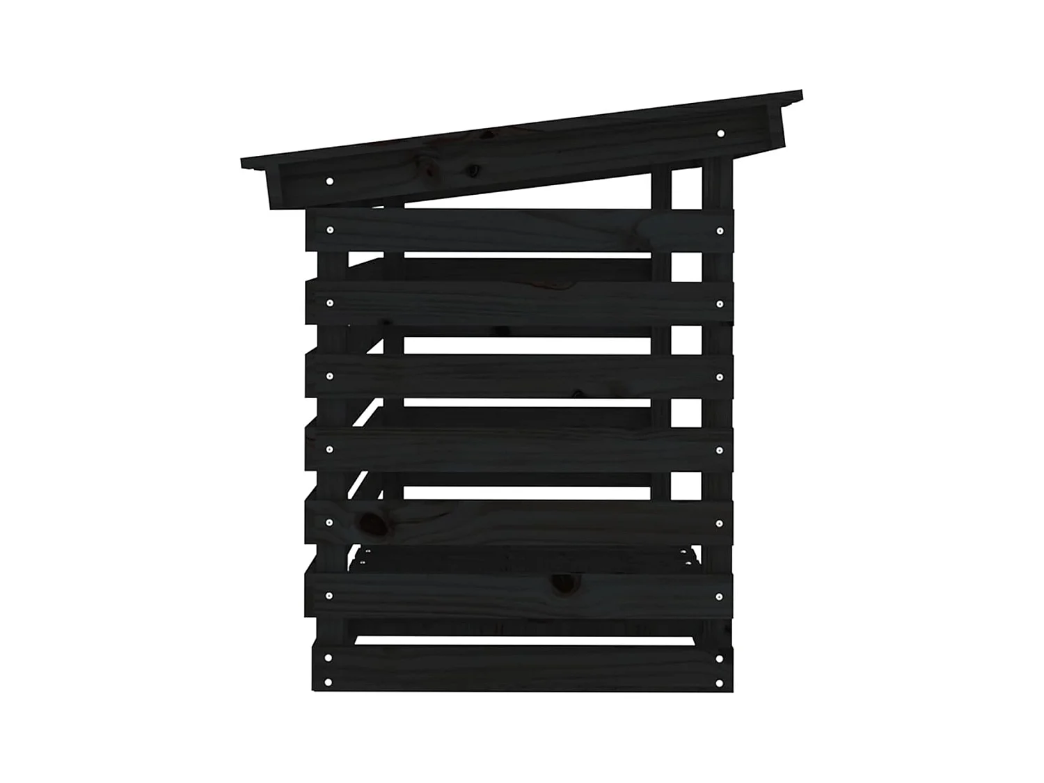 Jaredon  Kaminholzregal Schwarz 108x73x79 cm Massivholz Kiefer