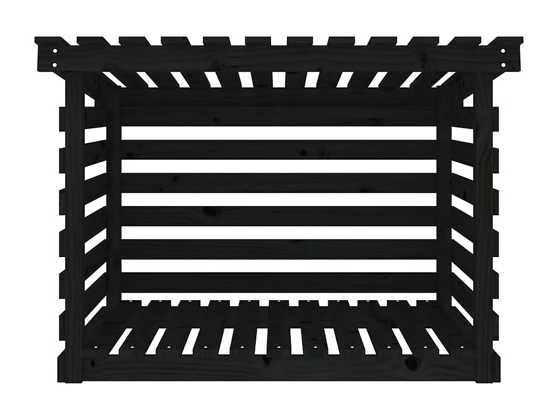 Jaredon  Kaminholzregal Schwarz 108x73x79 cm Massivholz Kiefer