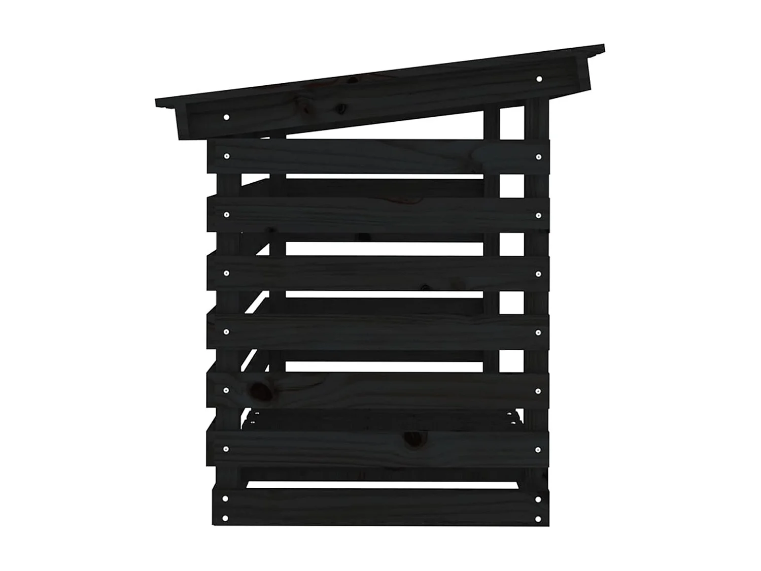 Jaredon  Kaminholzregal Schwarz 108x73x79 cm Massivholz Kiefer