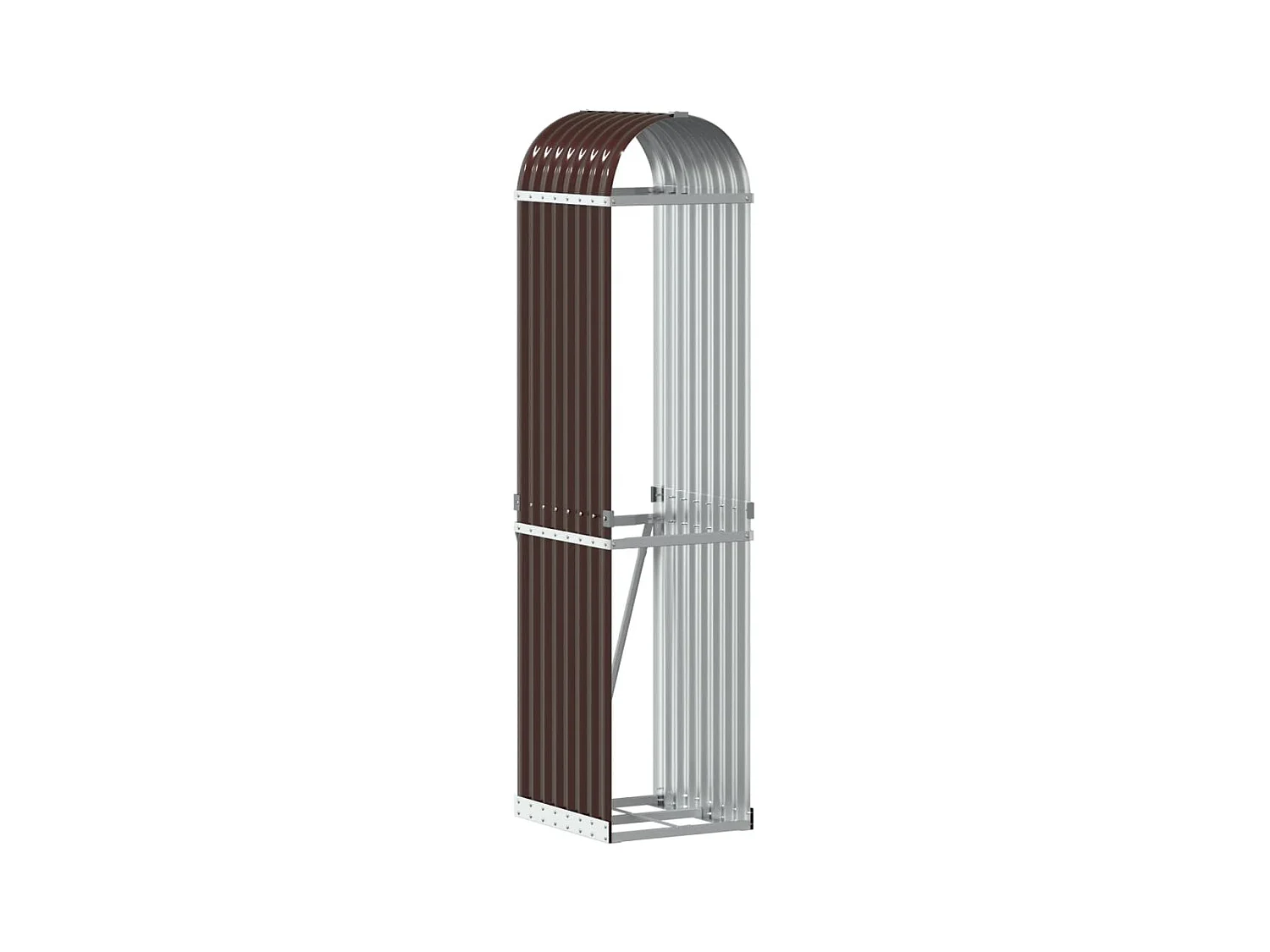Jilles  Porte-bûches marron 40x45x170 cm acier galvanisé