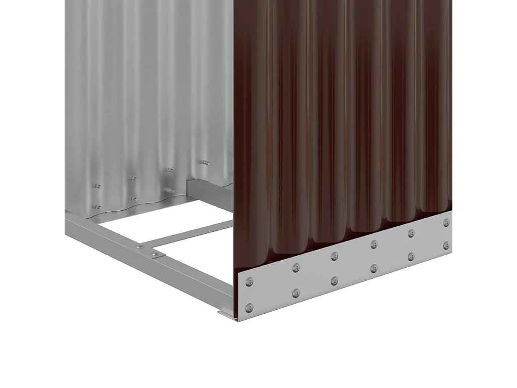Jilles  Porte-bûches marron 40x45x170 cm acier galvanisé