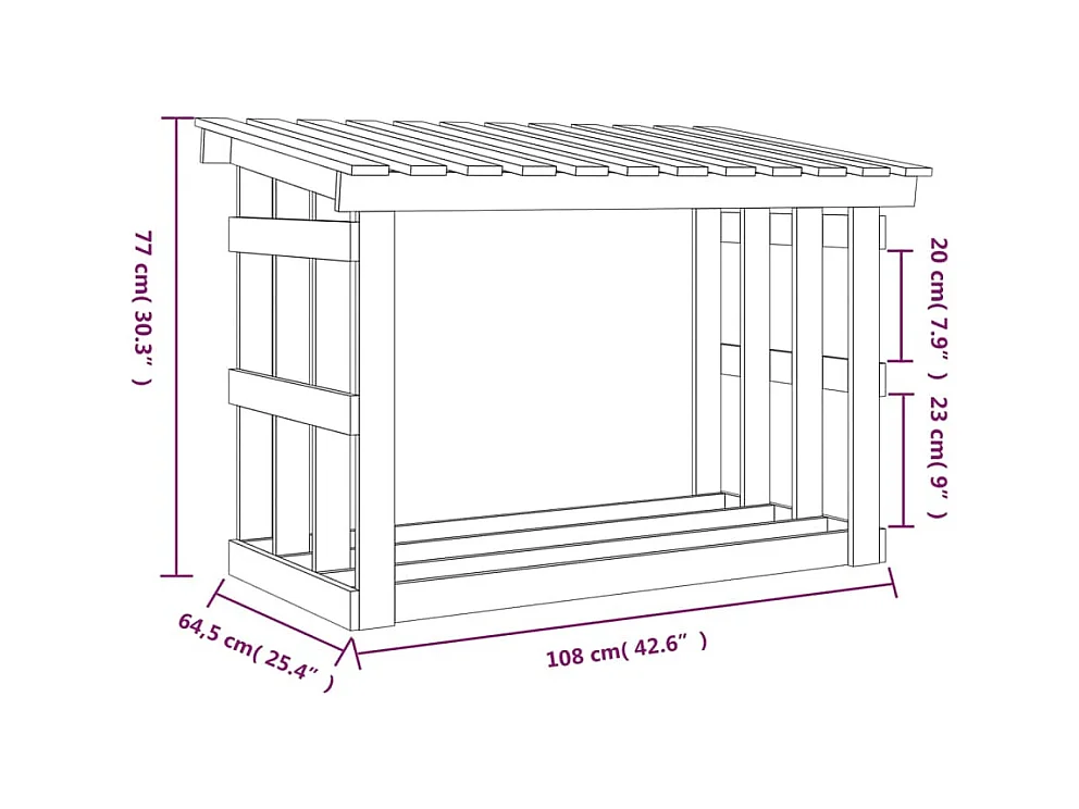 Giarre  Portalegna 108x64,5x77 cm in Legno Massello di Pino