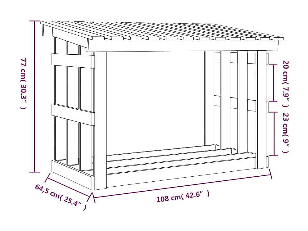 Giarre  Haardhoutrek 108x64,5x77 cm massief grenenhout wit