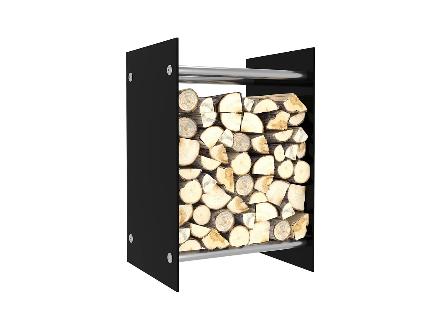 Louis-Étienne-Luc  Porta Legna Nero 40x35x60 cm in Vetro