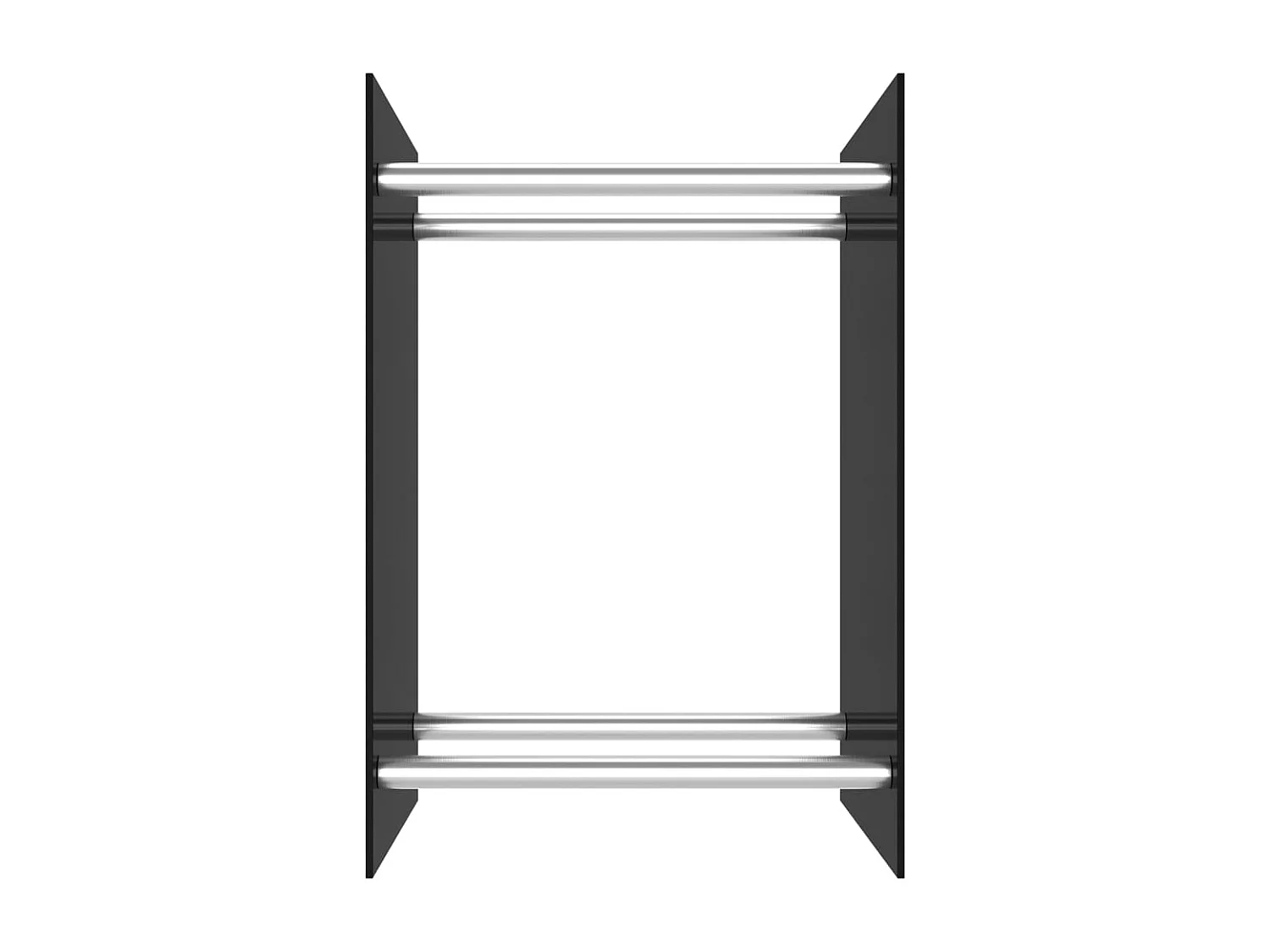 Louis-Étienne-Luc  Portant de bois de chauffage Noir 40x35x60 cm Verre