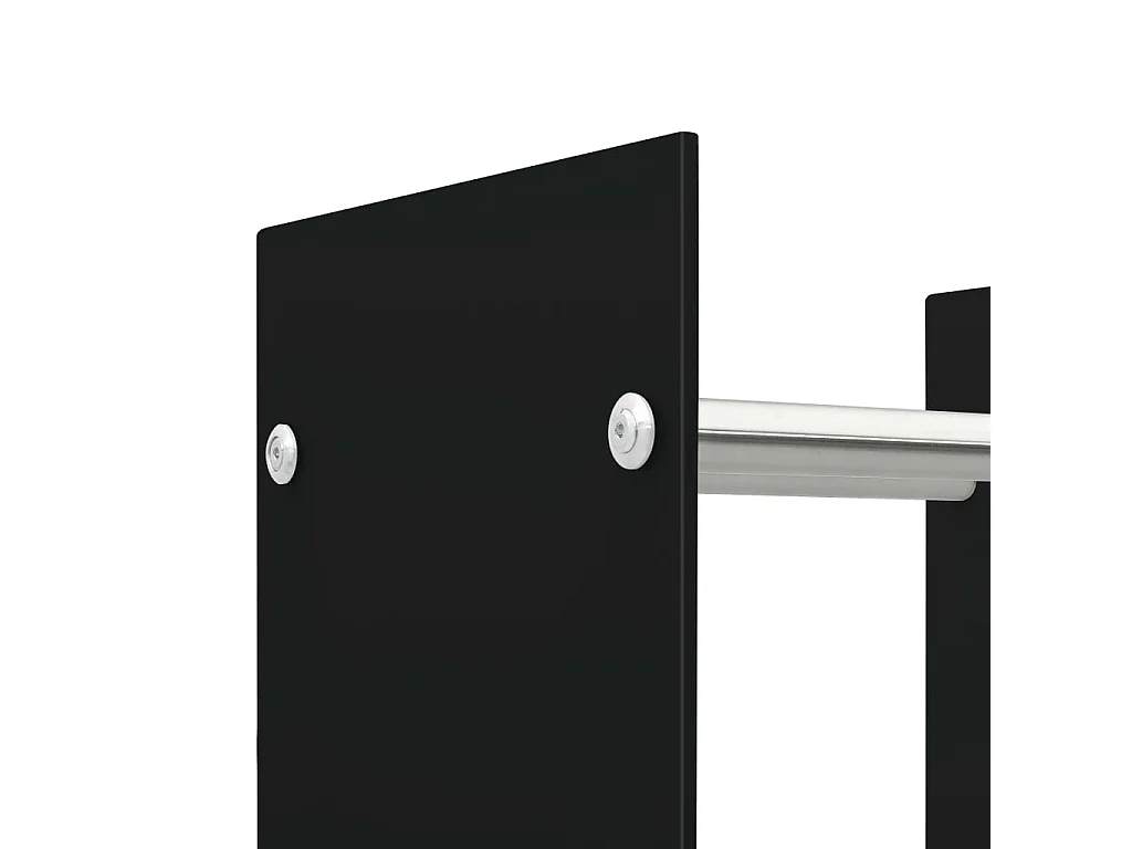 Louis-Étienne-Luc  Portant de bois de chauffage Noir 40x35x60 cm Verre