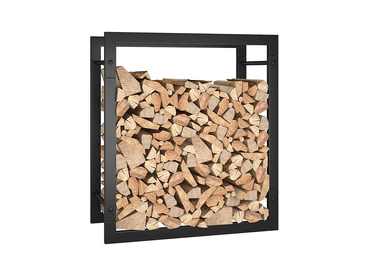 Nichelino  Portant de bois de chauffage Noir mat 50x28x56 cm Acier