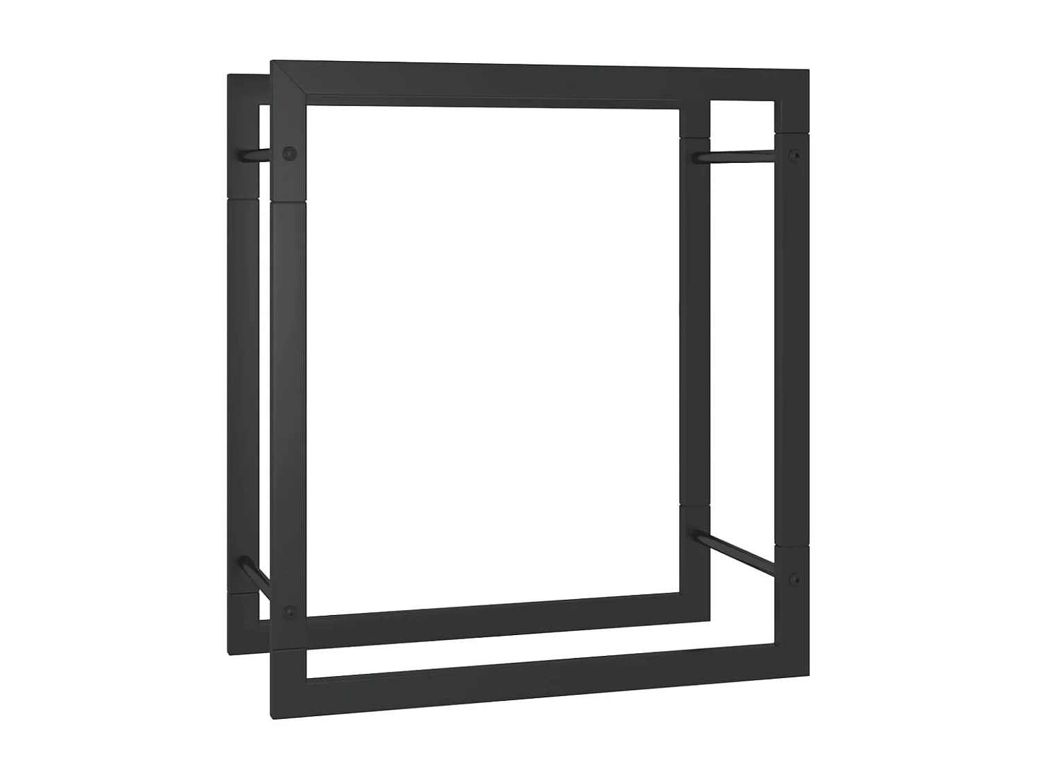 Nichelino  Portalegna Nero Opaco 50x28x56 cm in Acciaio