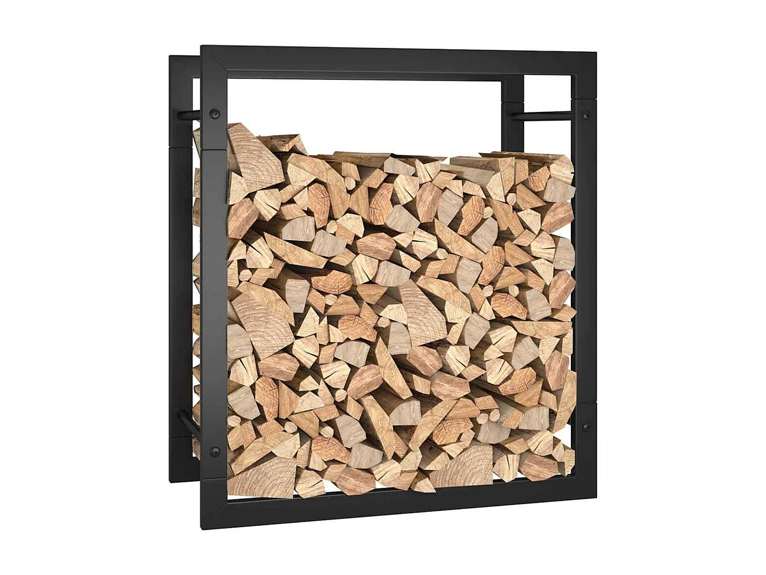 Nichelino  Portalegna Nero Opaco 50x28x56 cm in Acciaio