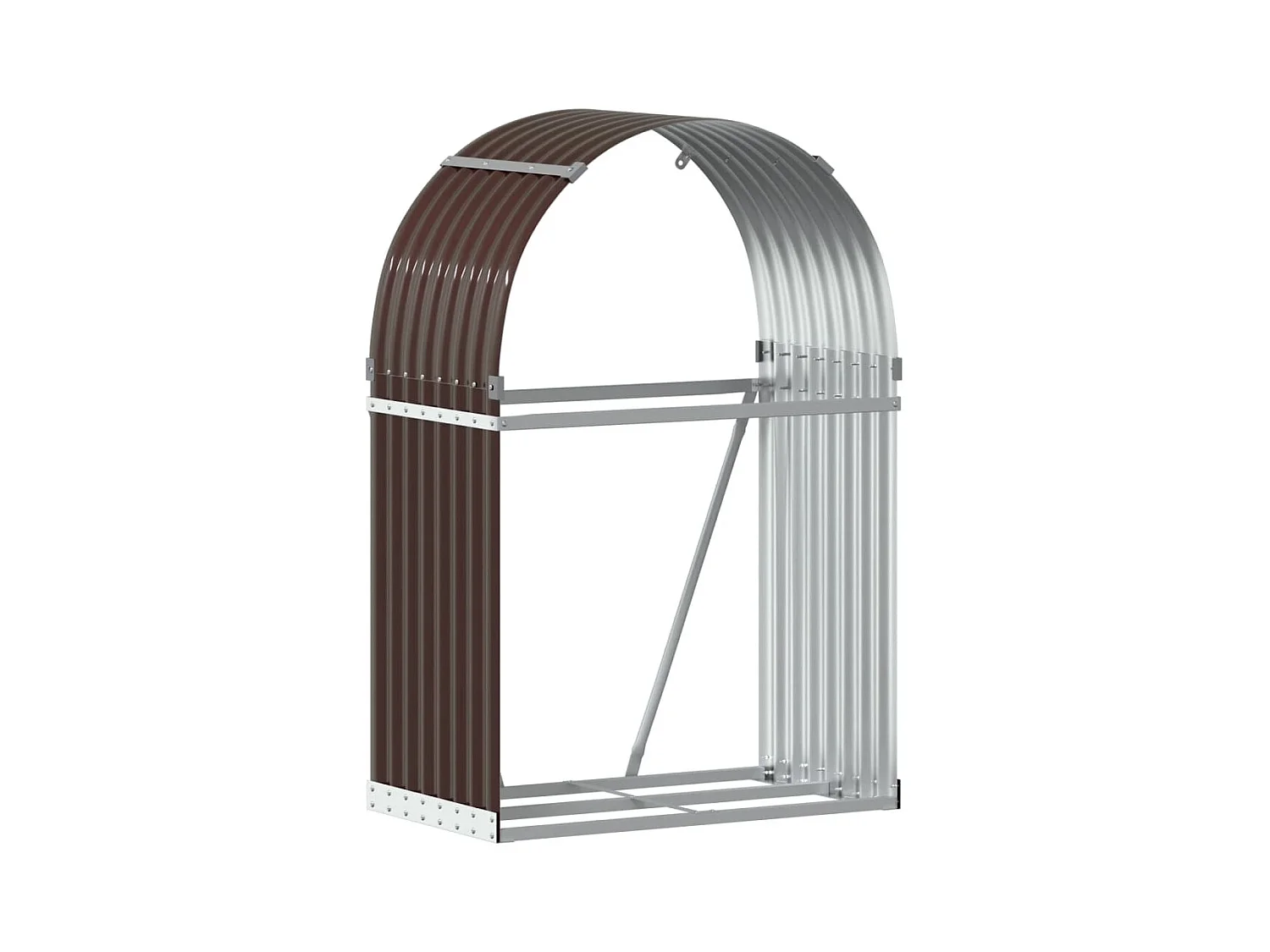 Jilles  Haardhoutopslag 80x45x120 cm gegalvaniseerd staal bruin