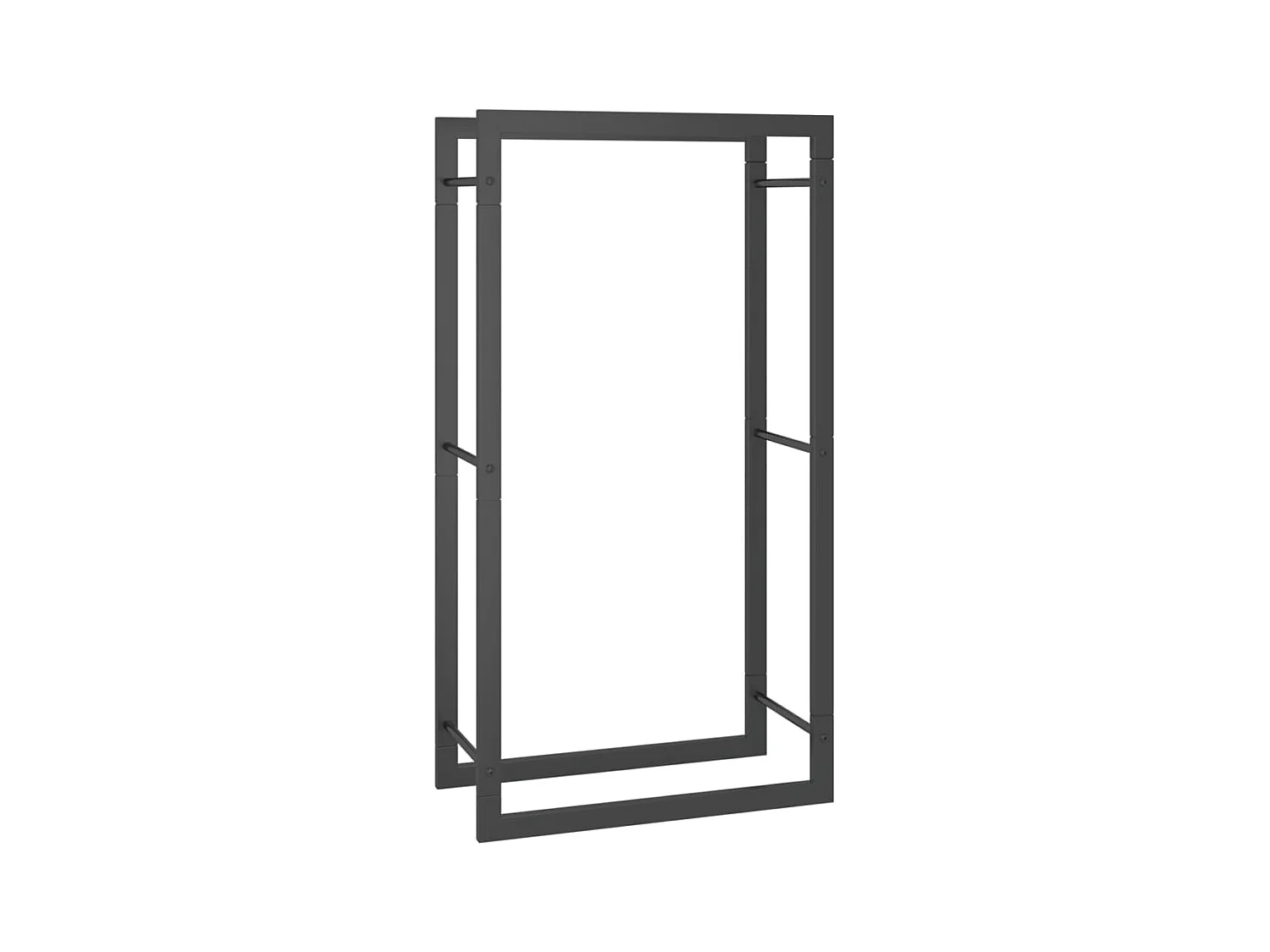 Nichelino  Portant de bois de chauffage Noir mat 50x28x94 cm Acier