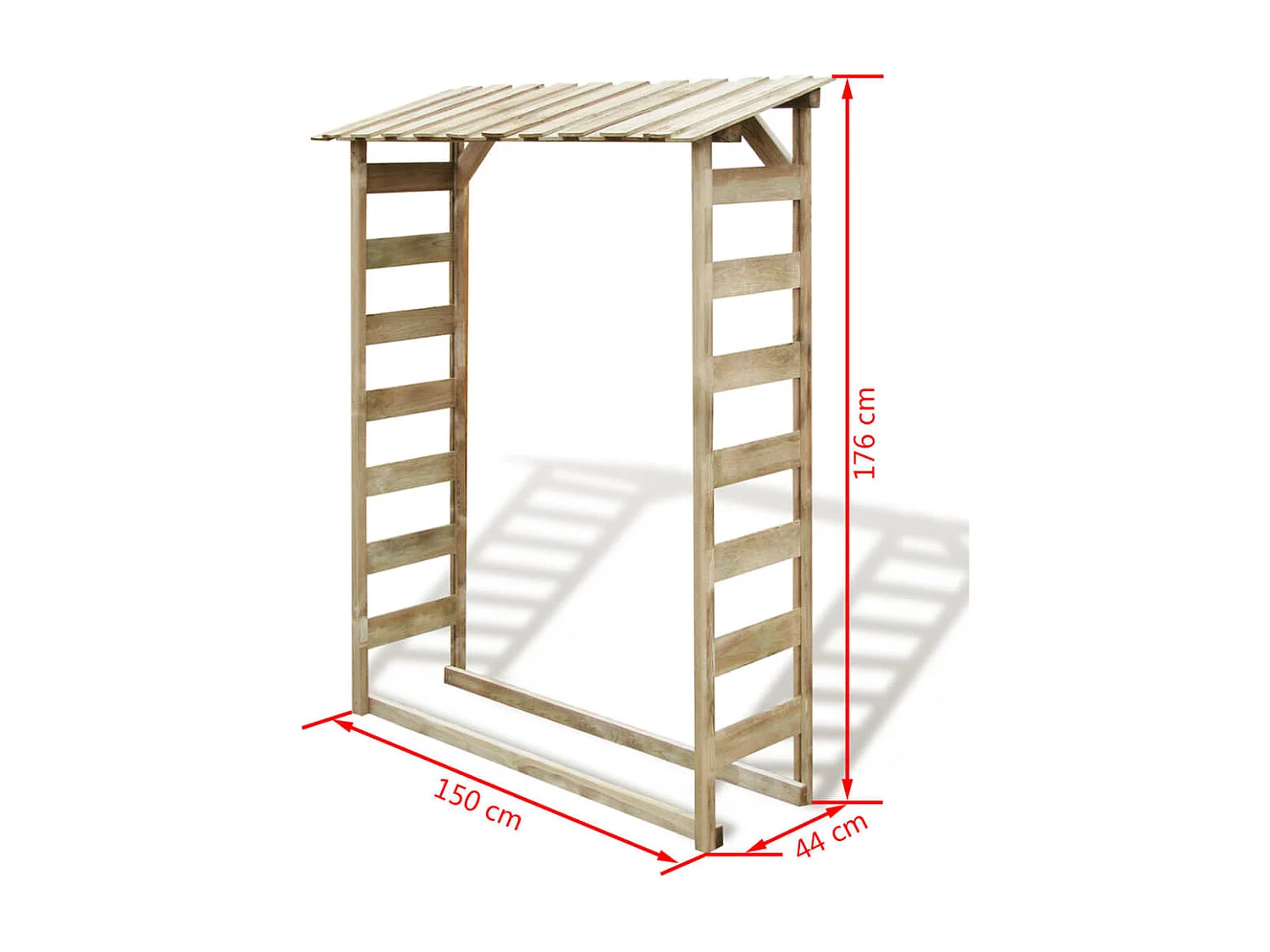 Sophie-Pascale  Feuerholz-Lagerschuppen 150×44×176 cm Imprägniertes Kiefernholz