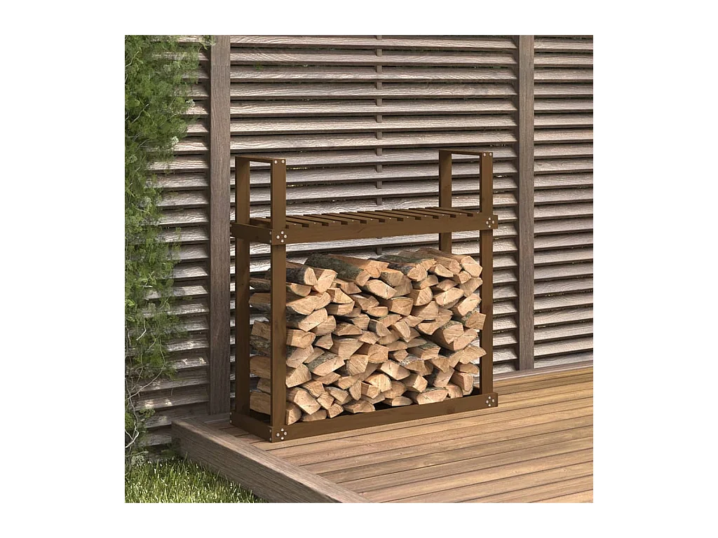 Linköping  Support bois de chauffage Marron miel 110x35x108,5 cm Bois pin
